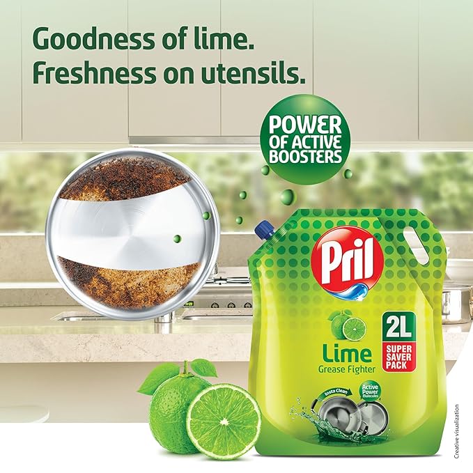 Pril Liquid Dishwash Gel - 2 Litre Pouch - Image 2