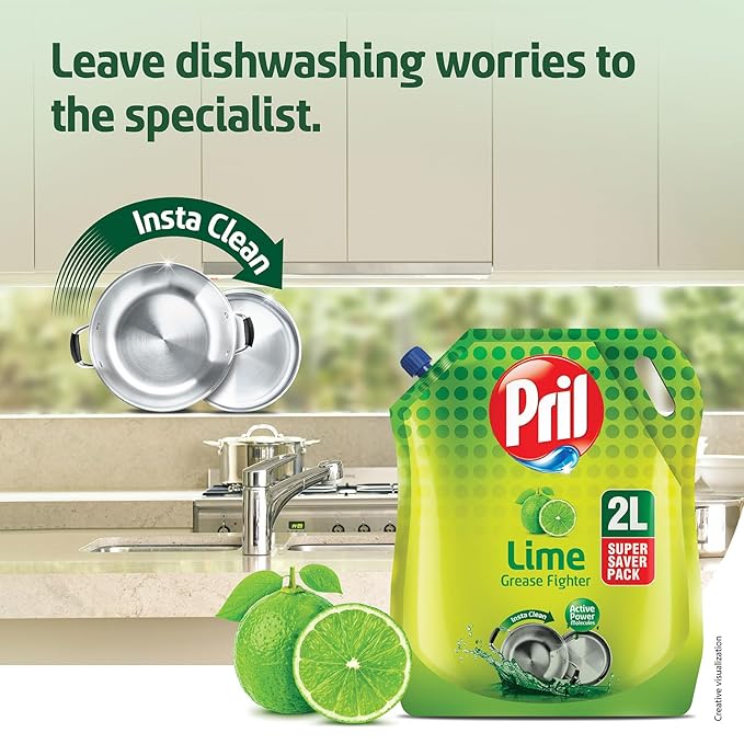 Pril Liquid Dishwash Gel - 2 Litre Pouch - Image 3